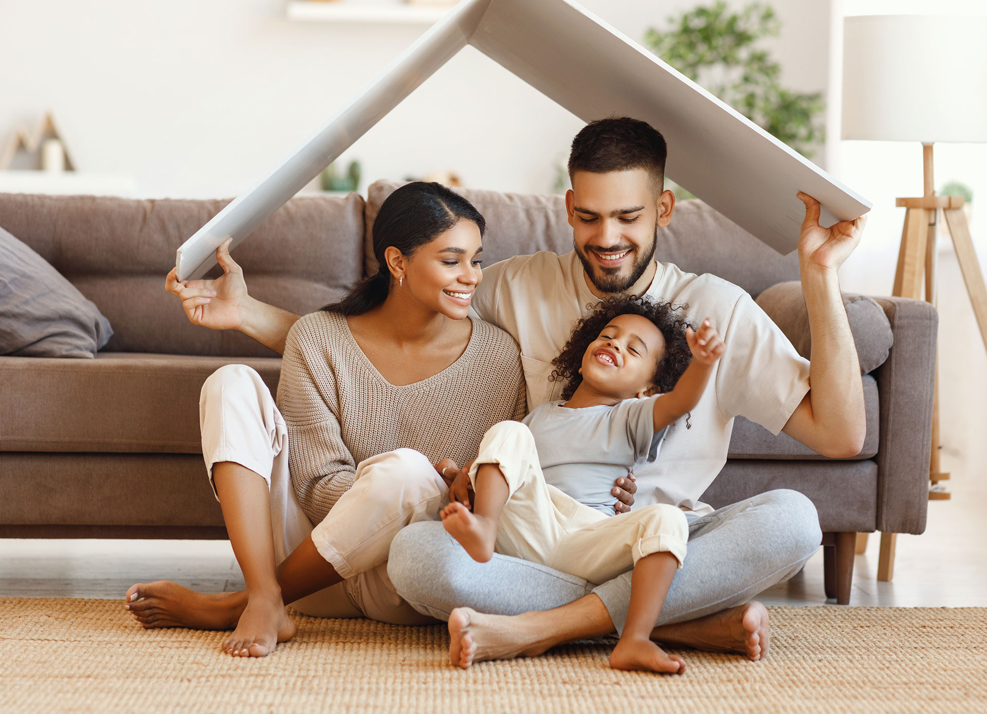 Happy Family in Organized Home