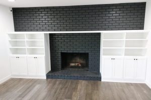 Entertainment Center Built Around Fireplace