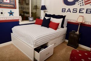 Child Space - White platform storage bed with drawers