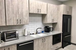 Commercial Space - Sleek and Modern Break Room Kitchen