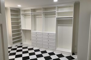 Custom Closet - White with Black and White Checkered Floor