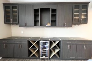 Elegant Grey and Wood Bar