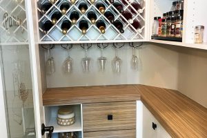 Pantry with Wine Lattice and Stemware Racks