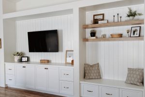 Living Room Entertainment Center & Bench Cabinetry 1