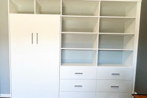 White Twin Murphy Bed Closed