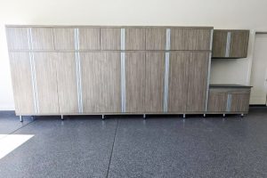 Warm Garage Cabinets with Legs